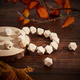 100Pcs Geometric Polygon Wood Beads Unpainted for Bracelet DIY