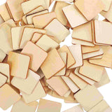 100Pcs Natural Wooden Blanks Square Chip Kids DIY Accessories