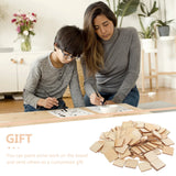 100Pcs Natural Wooden Blanks Square Chip Kids DIY Accessories