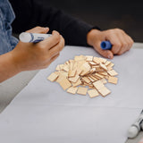 100Pcs Natural Wooden Blanks Square Chip Kids DIY Accessories