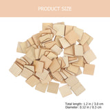 100Pcs Natural Wooden Blanks Square Chip Kids DIY Accessories