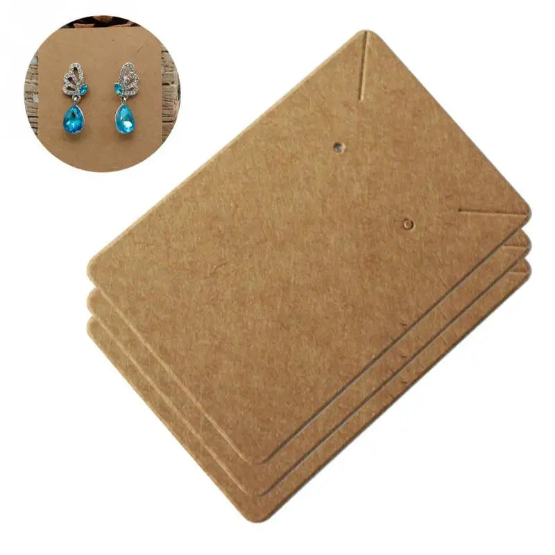 100Pcs Necklace Card Display Jewelry Earrings Holder Tag