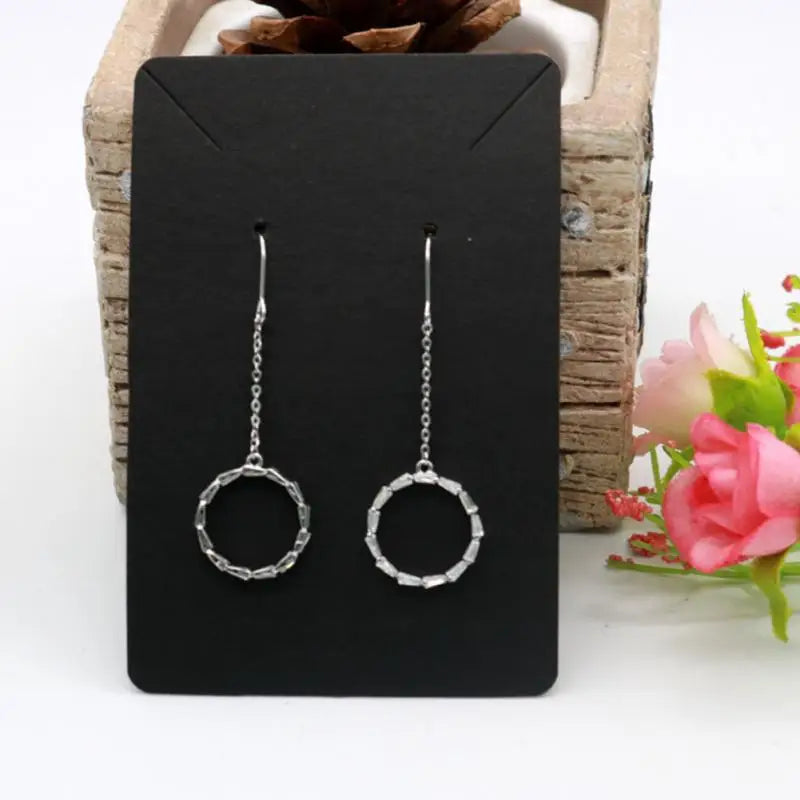 100Pcs Necklace Card Display Jewelry Earrings Holder Tag