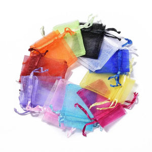 100Pcs Organza Bag Jewelry Drawstring Pouches Wedding Christmas Gift Bags