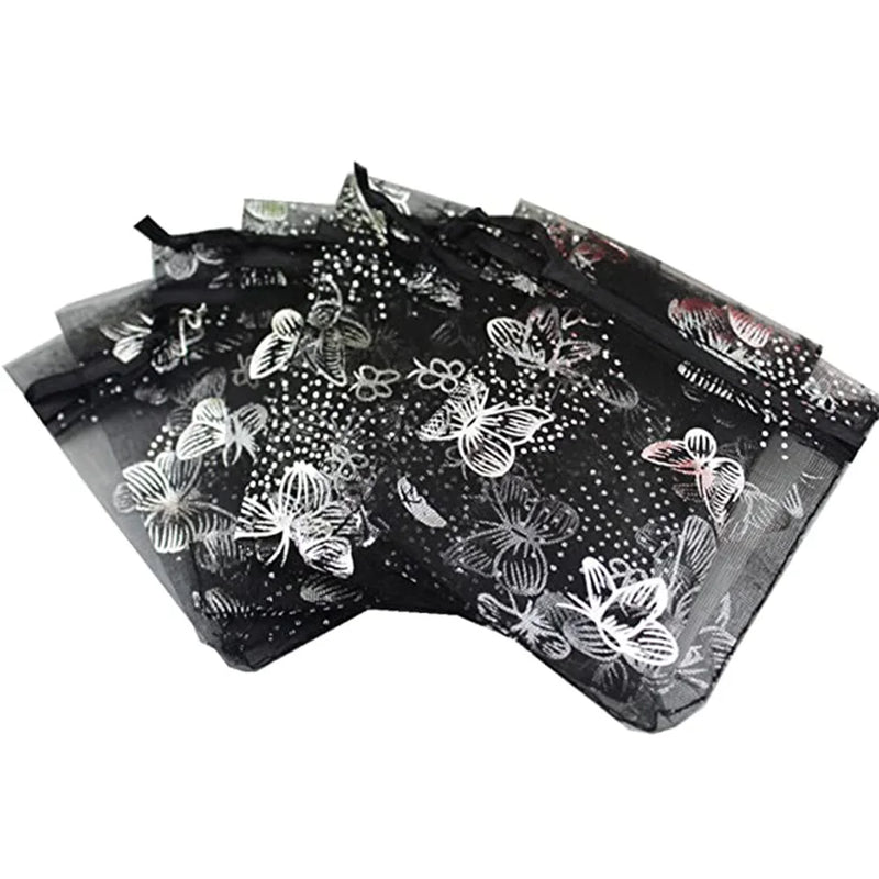 100Pcs Organza Pouch for Christmas Wedding Candy Jewelry Packaging Bags