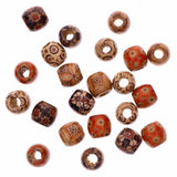 100Pcs Painted Drum Barrel Wood Beads for Jewelry Making Hair Accessories
