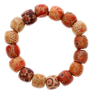 100Pcs Painted Drum Barrel Wood Beads for Jewelry Making Hair Accessories