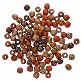 100Pcs Painted Drum Barrel Wood Beads for Jewelry Making Hair Accessories
