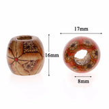 100Pcs Painted Drum Barrel Wood Beads for Jewelry Making Hair Accessories