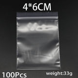 100Pcs Jewelry Packaging Zip Bags Fresh Bag Transparent Zip Lock DIY Stockpile