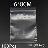 100Pcs Jewelry Packaging Zip Bags Fresh Bag Transparent Zip Lock DIY Stockpile