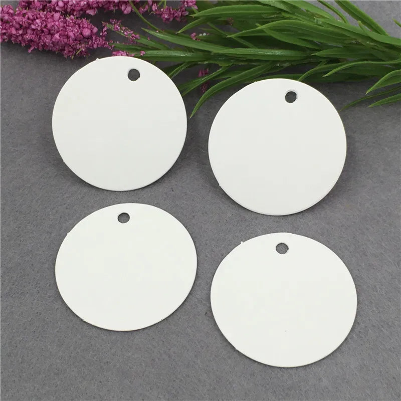 100Pcs Cardboard Hang Tags 4x4cm with Elastic Bands - Customizable