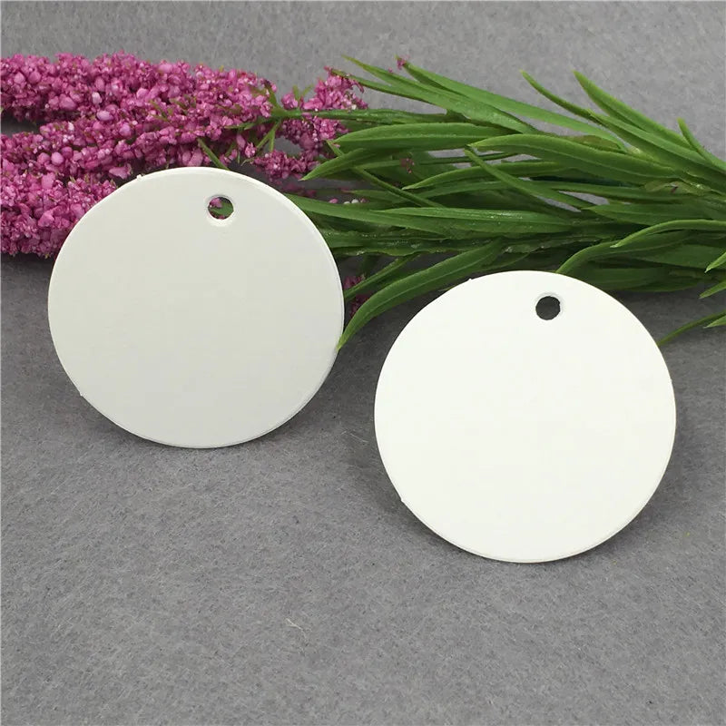 100Pcs Cardboard Hang Tags 4x4cm with Elastic Bands - Customizable