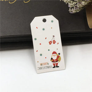 100Pcs Paper Merry Christmas Jewelry Tags, Gift Packing Labels