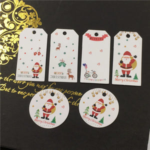 100Pcs Paper Merry Christmas Jewelry Tags, Gift Packing Labels