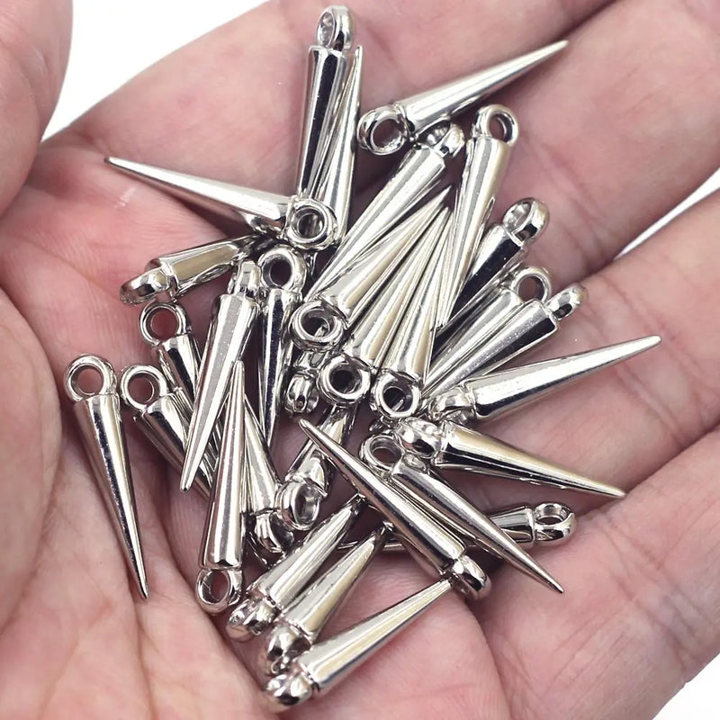 100Pcs Studs Spikes Punk Cone Acrylic Earring Bracelets DIY Findings 23mm