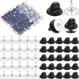 100Pcs Pin Backs for Lapel Pins Tie Tacks Blank Pins with Clutch Back