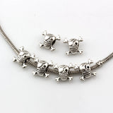 100Pcs Double-Sided Skull Big Hole Beads For Jewelry Making