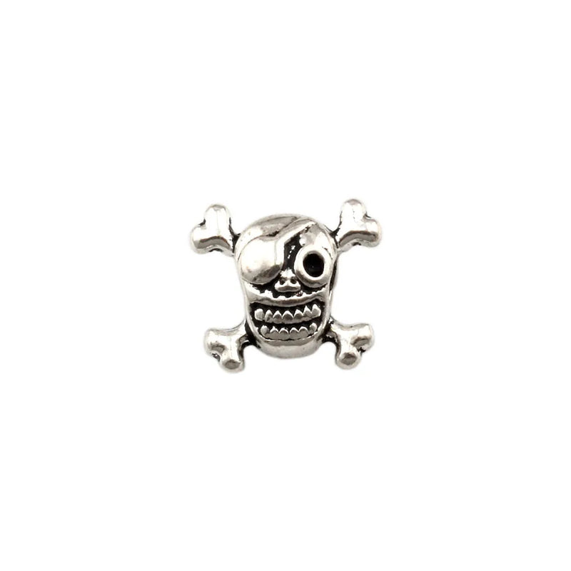 100Pcs Double-Sided Skull Big Hole Beads For Jewelry Making