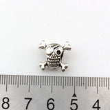 100Pcs Double-Sided Skull Big Hole Beads For Jewelry Making