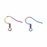 100Pcs Rainbow French Ear Wire Hoops for Earrings
