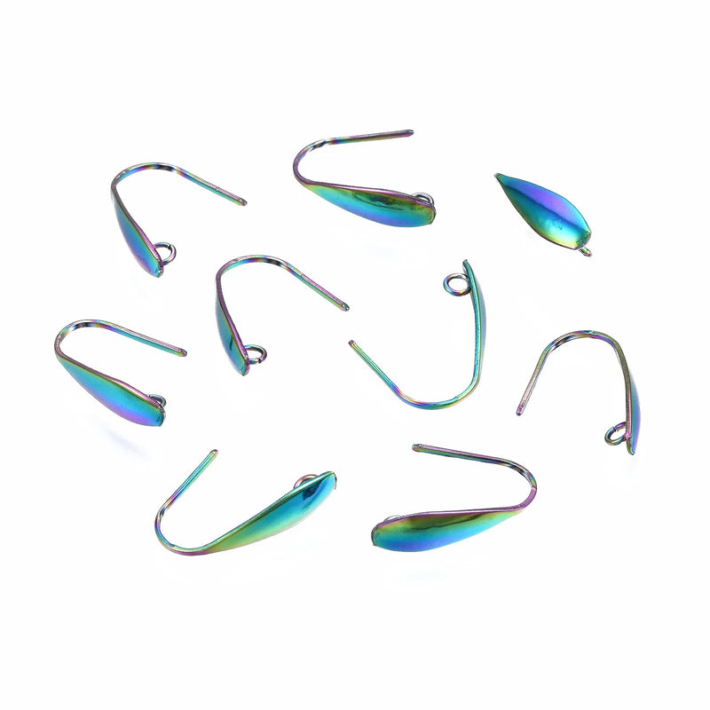 100Pcs Rainbow French Ear Wire Hoops for Earrings