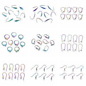 100Pcs Rainbow French Ear Wire Hoops for Earrings