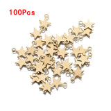 100Pcs Raw Brass Star Charms Mini Five-pointed Star Charms