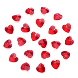 100Pcs Red Crystal Heart Beads for Jewelry Making