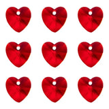 100Pcs Red Crystal Heart Beads for Jewelry Making