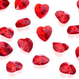 100Pcs Red Crystal Heart Beads for Jewelry Making