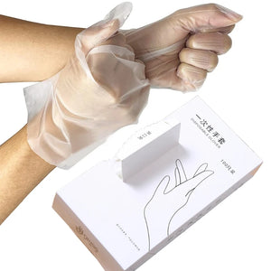 100Pcs Resin CPE Gloves Disposable Strong High Chemical Resistant