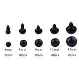 100Pcs/Set DIY Doll Eyes 6-12mm Safety Crafts For Doll Toy Animal Eyeball