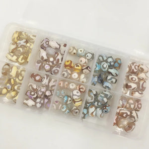 100Pcs Natural Stone Loose Bead Mix Colors 7*10MM Oval 8MM Round