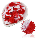 100Pcs 22MM Silicone Beads Spring Marble Red Daisy Flower