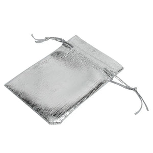 100Pcs Silver Organza Bags 7x9cm Jewelry Christmas Wedding Party Gift Bags