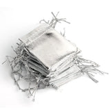 100Pcs Silver Organza Bags 7x9cm Jewelry Christmas Wedding Party Gift Bags