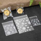 100Pcs Snowflake Christmas Plastic Candy Cookie Gift Bags