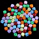100Pcs Spacer Beads Dice Square Acrylic Dot For Charm Necklaces Mixed Colorful
