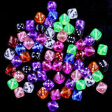 100Pcs Spacer Beads Dice Square Acrylic Dot For Charm Necklaces Mixed Colorful