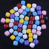 100Pcs Spacer Beads Dice Square Acrylic Dot For Charm Necklaces Mixed Colorful