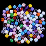 100Pcs Spacer Beads Dice Square Acrylic Dot For Charm Necklaces Mixed Colorful
