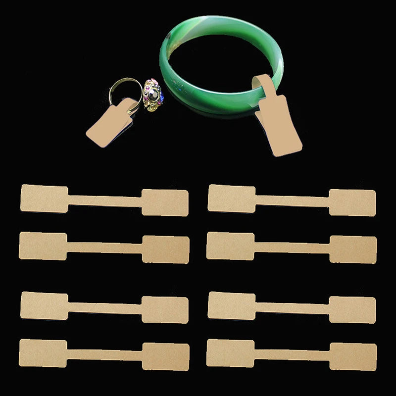 100Pcs Square Blank Tags Necklace Ring Jewelry Labels Stickers