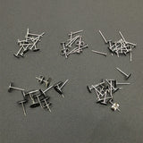 100Pcs Stainless Steel Earring Studs with Ear Backs