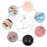 100Pcs Stainless Steel Earring Studs with Ear Backs