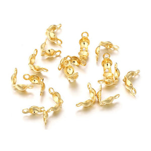 100Pcs Stainless Steel Clamshell End Crimp Bead Tip for Jewelry Making