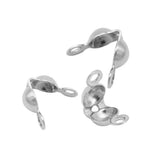 100Pcs Stainless Steel Clamshell End Crimp Bead Tip for Jewelry Making