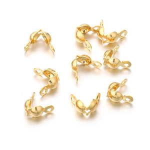 100Pcs Stainless Steel Clamshell End Crimp Bead Tip for Jewelry Making