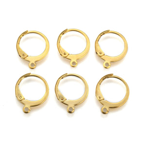 100Pcs Stainless Steel Leverback Earring Clasp Hooks