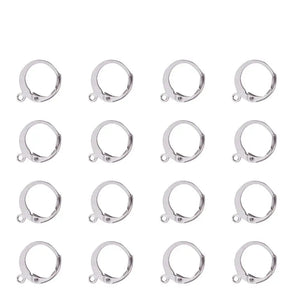 100Pcs Stainless Steel Leverback Earring Clasp Hooks